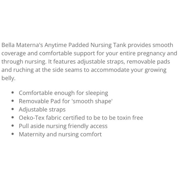 NWT Bella Materna Anytime Padded Tank - Picture 2 of 14